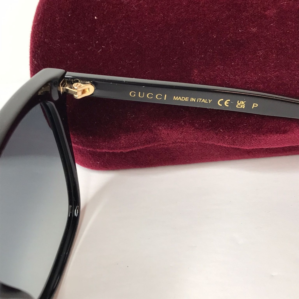 💯 original Gucci Grey Gradient Cat Eye Ladies Sunglasses GG0022S 001 - Picture 5 of 11